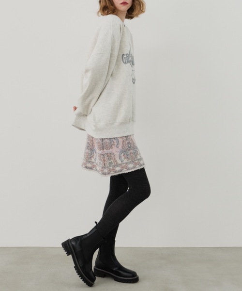 Unitage（ユニテージ）の「ブークレ総柄ジャガードニットミニスカート（スカート・レディース・ネイビー/ピンク・FREE）」の16枚目の写真