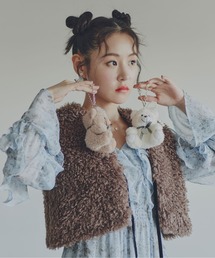 JILL by JILL STUART | ◇リボン付きボアベスト(ベスト)