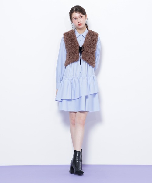 JILL by JILL STUART(ジルバイジルスチュアート)の「◇リボン付きボアベスト(ベスト・レディース・ブラウン/ホワイト・FREE)」の19枚目の写真