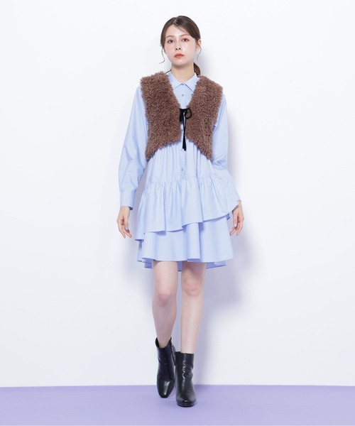 JILL by JILL STUART(ジルバイジルスチュアート)の「◇リボン付きボアベスト(ベスト・レディース・ブラウン/ホワイト・FREE)」の20枚目の写真