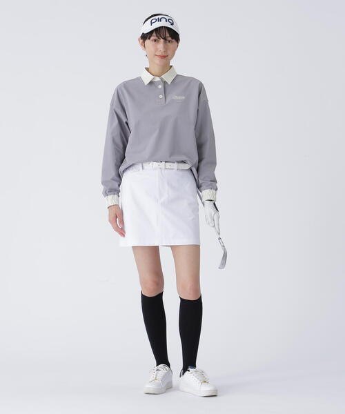 コットンストレッチツイルスカート PING APPAREL全方向コットンストレッチツイル台形スカート ＜LADIES