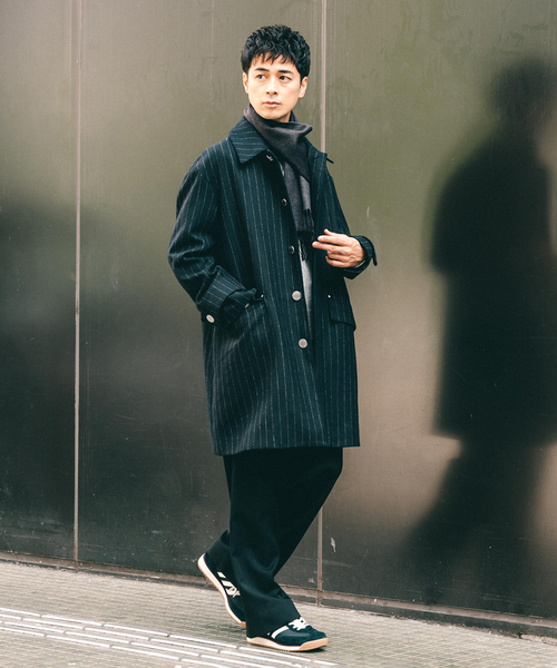 Mackintosh(マッキントッシュ)の「MACKINTOSH(マッキントッシュ) 別注 HUMBIE/ハンビー SL ”ストライプ”(ステンカラーコート・メンズ・ネイビー・34/36/38/40)」の3枚目の写真