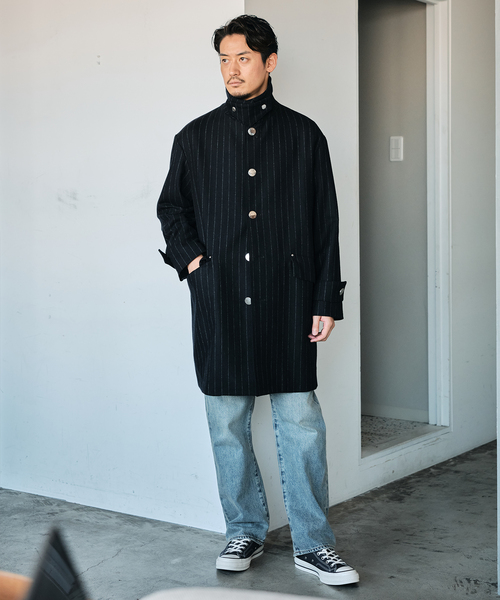 Mackintosh(マッキントッシュ)の「MACKINTOSH(マッキントッシュ) 別注 HUMBIE/ハンビー SL ”ストライプ”(ステンカラーコート・メンズ・ネイビー・34/36/38/40)」の18枚目の写真