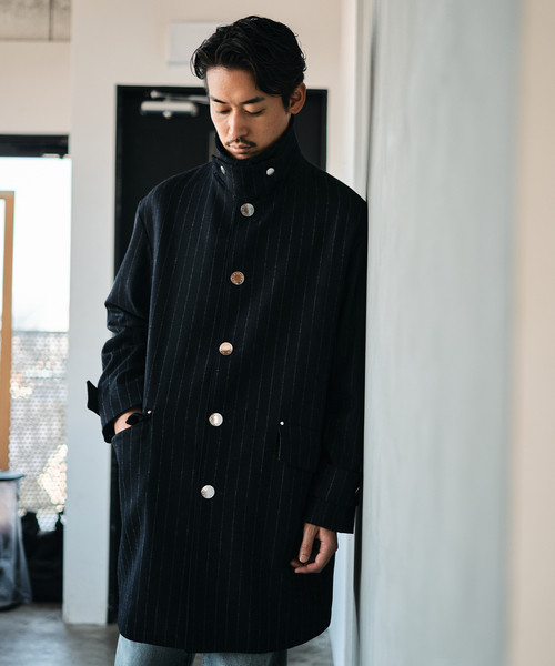 Mackintosh(マッキントッシュ)の「MACKINTOSH(マッキントッシュ) 別注 HUMBIE/ハンビー SL ”ストライプ”(ステンカラーコート・メンズ・ネイビー・34/36/38/40)」の19枚目の写真
