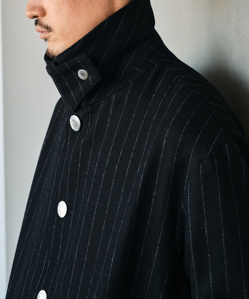 Mackintosh(マッキントッシュ)の「MACKINTOSH(マッキントッシュ) 別注 HUMBIE/ハンビー SL ”ストライプ”(ステンカラーコート・メンズ・ネイビー・34/36/38/40)」の21枚目の写真