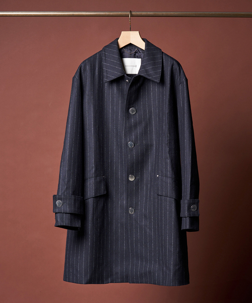 Mackintosh(マッキントッシュ)の「MACKINTOSH(マッキントッシュ) 別注 HUMBIE/ハンビー SL ”ストライプ”(ステンカラーコート・メンズ・ネイビー・34/36/38/40)」の22枚目の写真