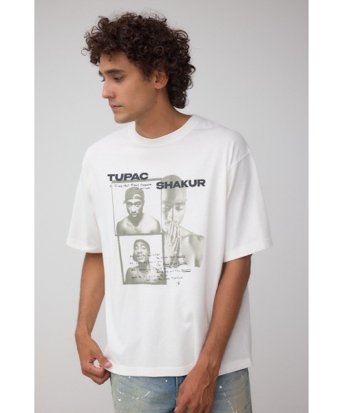 AZUL by moussy(アズールバイマウジー)の「【2PAC】ビンテージラップ半袖TEE(Tシャツ/カットソー・メンズ・ブラック/ホワイト・FREE)」の4枚目の写真