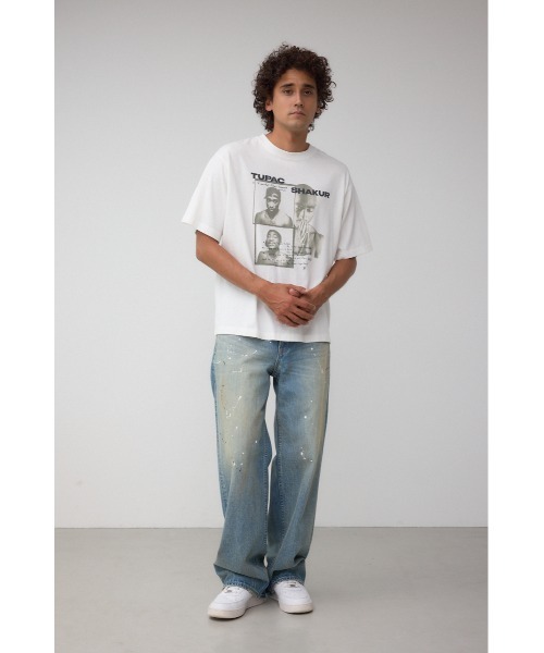 AZUL by moussy(アズールバイマウジー)の「【2PAC】ビンテージラップ半袖TEE(Tシャツ/カットソー・メンズ・ブラック/ホワイト・FREE)」の5枚目の写真