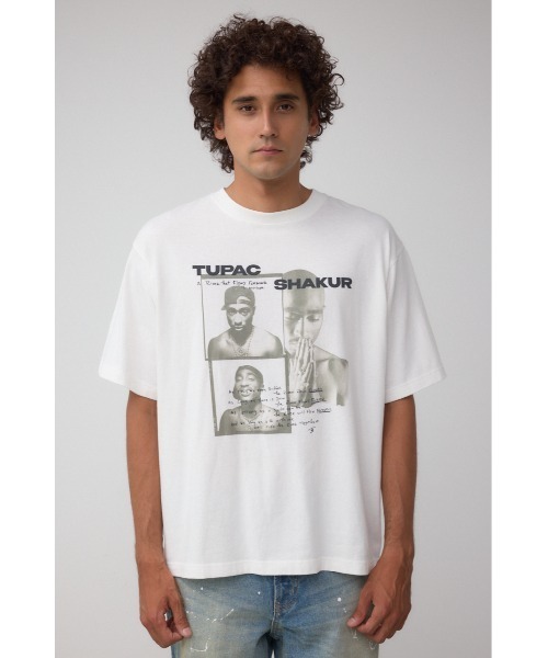 AZUL by moussy(アズールバイマウジー)の「【2PAC】ビンテージラップ半袖TEE(Tシャツ/カットソー・メンズ・ブラック/ホワイト・FREE)」の6枚目の写真