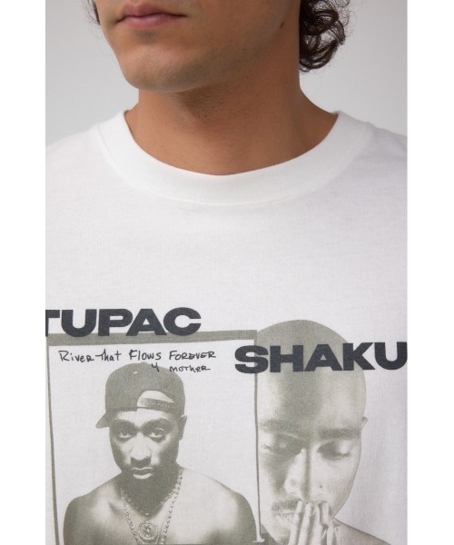 AZUL by moussy(アズールバイマウジー)の「【2PAC】ビンテージラップ半袖TEE(Tシャツ/カットソー・メンズ・ブラック/ホワイト・FREE)」の10枚目の写真