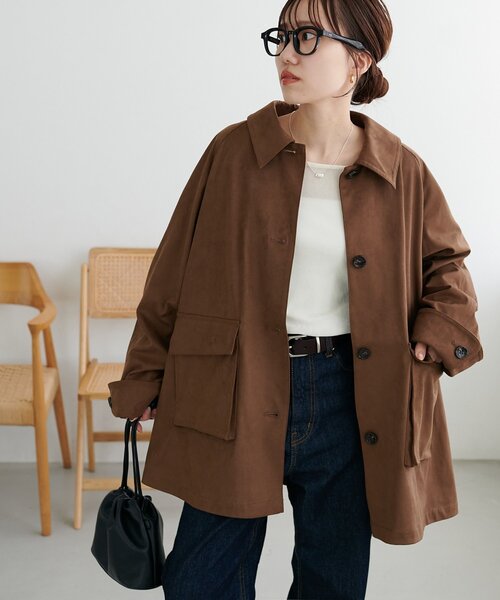 こなれて差が付く!】フェイクスエードカーコート（その他アウター