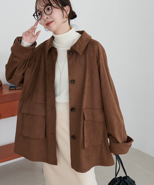 こなれて差が付く!】フェイクスエードカーコート（その他アウター