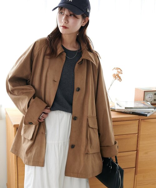 こなれて差が付く!】フェイクスエードカーコート（その他アウター