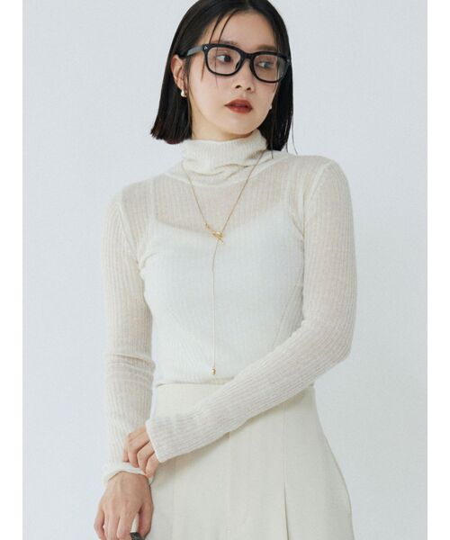 LAGUNAMOON(ラグナムーン)の「アルパカシアータートルニットプルオーバー(ニット/セーター・レディース・アイボリー/ブラック/ブルー/ピンク・FREE)」の2枚目の写真