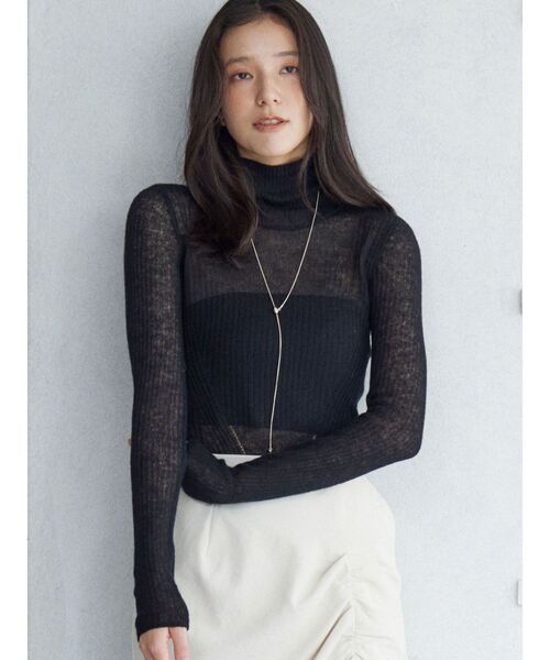 LAGUNAMOON(ラグナムーン)の「アルパカシアータートルニットプルオーバー(ニット/セーター・レディース・アイボリー/ブラック/ブルー/ピンク・FREE)」の3枚目の写真