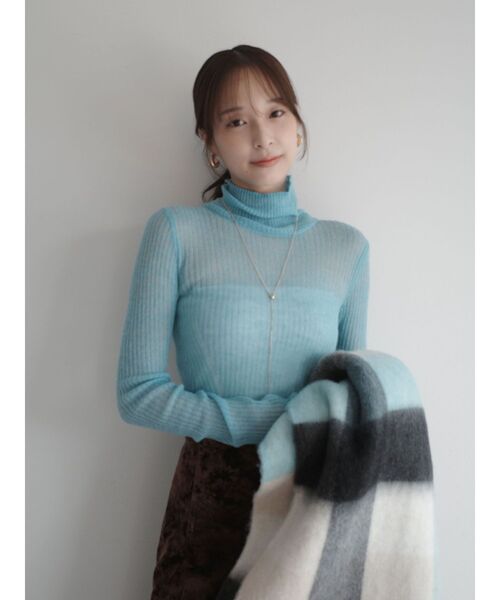 LAGUNAMOON(ラグナムーン)の「アルパカシアータートルニットプルオーバー(ニット/セーター・レディース・アイボリー/ブラック/ブルー/ピンク・FREE)」の6枚目の写真