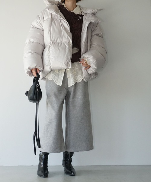 chuclla（チュクラ）の「ワイドボリューム パッファージャケット chw25a054（ダウンジャケット/コート・レディース・アイボリー/ブラック・FREE）」の3枚目の写真