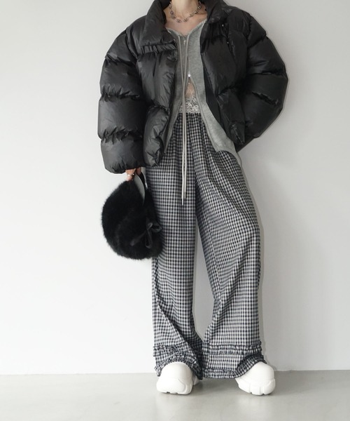 chuclla（チュクラ）の「ワイドボリューム パッファージャケット chw25a054（ダウンジャケット/コート・レディース・アイボリー/ブラック・FREE）」の12枚目の写真