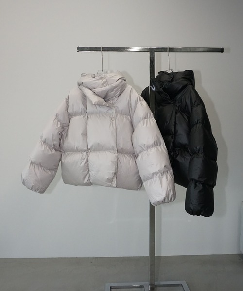 chuclla（チュクラ）の「ワイドボリューム パッファージャケット chw25a054（ダウンジャケット/コート・レディース・アイボリー/ブラック・FREE）」の20枚目の写真