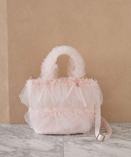 メゾンドフルール　チュールフリル　トートバッグ チュールフリルハンドルトートバッグ/Maison de FLEUR（メゾン