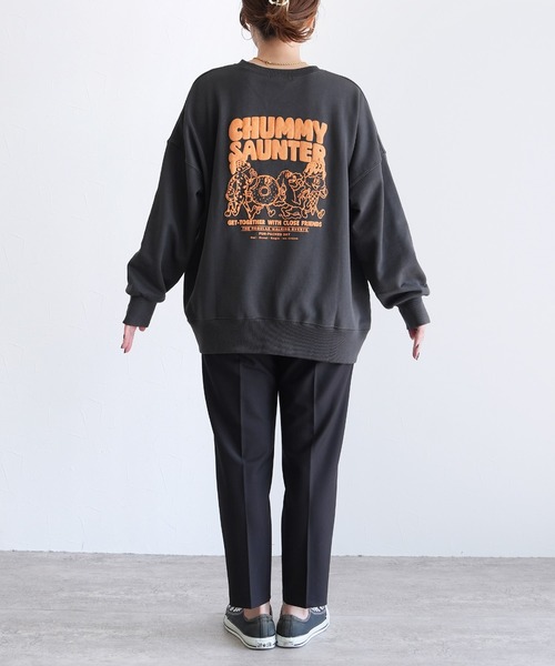 reca(レカ)の「お散歩フレンズロゴ発泡プリント&刺繍BIGスウェット(スウェット・レディース・チャコールグレー/ブルー/オートミール/キナリ・FREE)」の9枚目の写真