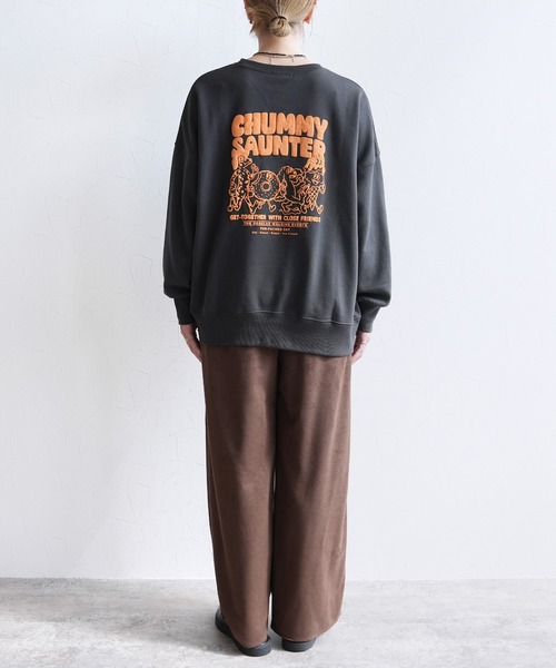 reca(レカ)の「お散歩フレンズロゴ発泡プリント&刺繍BIGスウェット(スウェット・レディース・チャコールグレー/ブルー/オートミール/キナリ・FREE)」の13枚目の写真