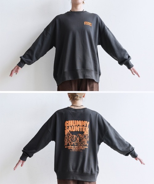 reca(レカ)の「お散歩フレンズロゴ発泡プリント&刺繍BIGスウェット(スウェット・レディース・チャコールグレー/ブルー/オートミール/キナリ・FREE)」の14枚目の写真