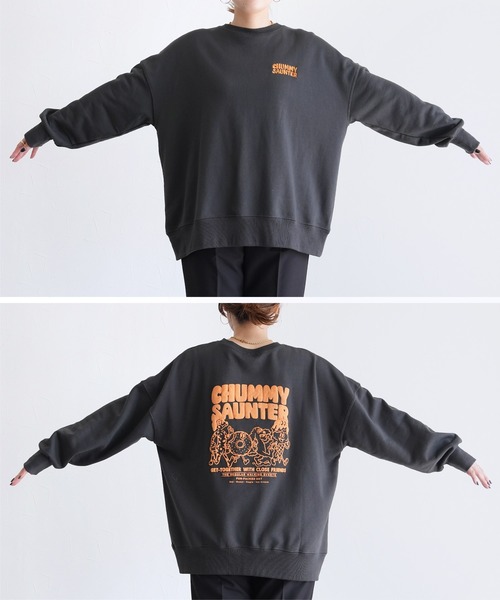 reca(レカ)の「お散歩フレンズロゴ発泡プリント&刺繍BIGスウェット(スウェット・レディース・チャコールグレー/ブルー/オートミール/キナリ・FREE)」の10枚目の写真