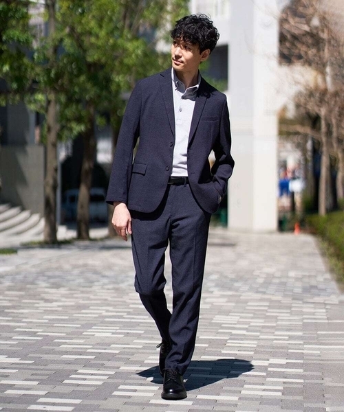 a.v.v（アーヴェヴェ）の「【春の通勤におすすめ/イージーケア/洗濯機で洗える】デニムライクストレッチスラックス〈ON/OFF SERIES〉（その他パンツ・メンズ・チャコールグレー/ネイビー/ブラック・44/48/50/46）」の12枚目の写真