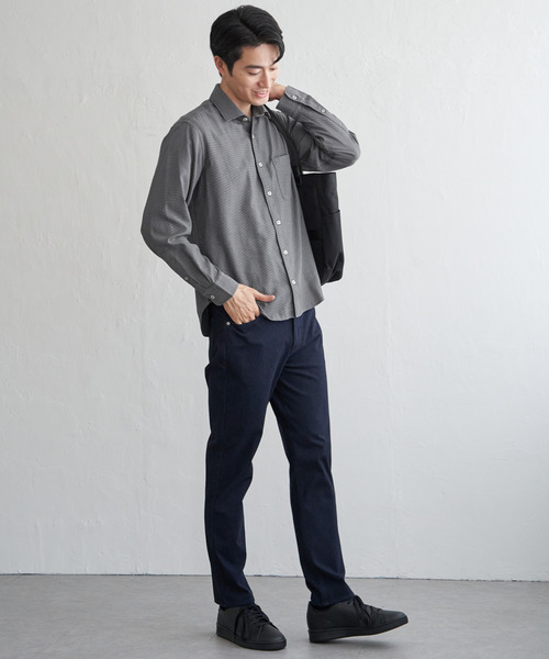 ikka（イッカ）の「GOKU楽パンツ EASY STRETCHデニム5P（デニムパンツ・メンズ・ブラック/ネイビー・S/M/L/XL）」の16枚目の写真