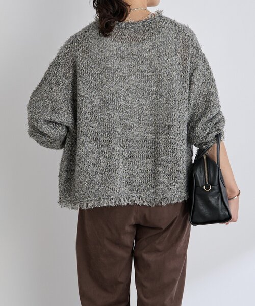 RIVE DROITE（リヴドロワ）の「【品のある着こなしに】リンクスツイードカーデ（カーディガン/ボレロ・レディース・ベージュ/ブラウン/グレー・FREE）」の10枚目の写真