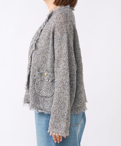 RIVE DROITE（リヴドロワ）の「【品のある着こなしに】リンクスツイードカーデ（カーディガン/ボレロ・レディース・ベージュ/ブラウン/グレー・FREE）」の12枚目の写真