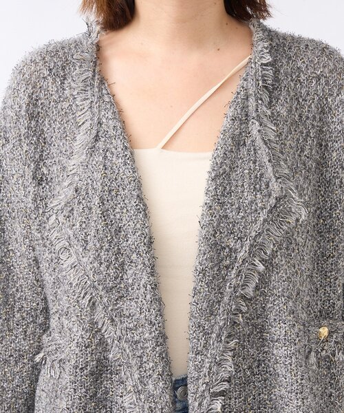 RIVE DROITE（リヴドロワ）の「【品のある着こなしに】リンクスツイードカーデ（カーディガン/ボレロ・レディース・ベージュ/ブラウン/グレー・FREE）」の14枚目の写真