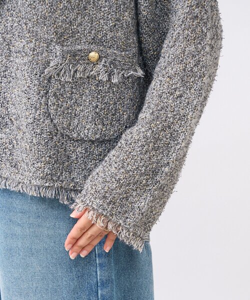 RIVE DROITE（リヴドロワ）の「【品のある着こなしに】リンクスツイードカーデ（カーディガン/ボレロ・レディース・ベージュ/ブラウン/グレー・FREE）」の15枚目の写真