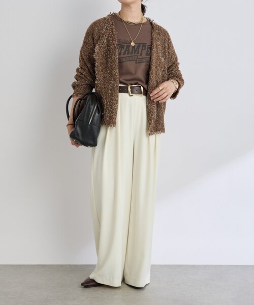 RIVE DROITE（リヴドロワ）の「【品のある着こなしに】リンクスツイードカーデ（カーディガン/ボレロ・レディース・ベージュ/ブラウン/グレー・FREE）」の18枚目の写真