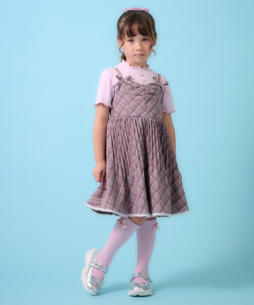 mezzo pianoメゾピアノ可愛いワンピースドレス新品未使用タグ付 セール】チェックプリーツ キャミワンピース（ワンピース）｜mezzo