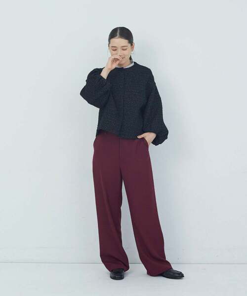 ADIEU TRISTESSE（アデュートリステス）の「バルーンスリーブジャケット（ノーカラージャケット・レディース・グレー系その他/ブラック系その他・38）」の14枚目の写真