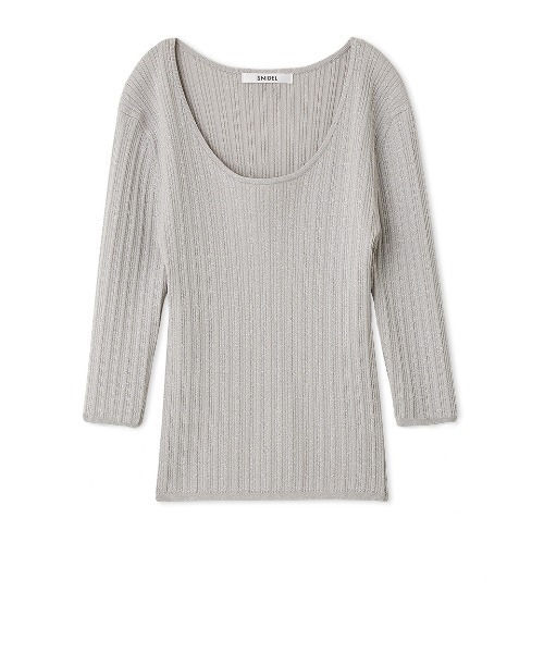 Uネックシンプルリブニットプルオーバー（ニット/セーター）｜SNIDEL