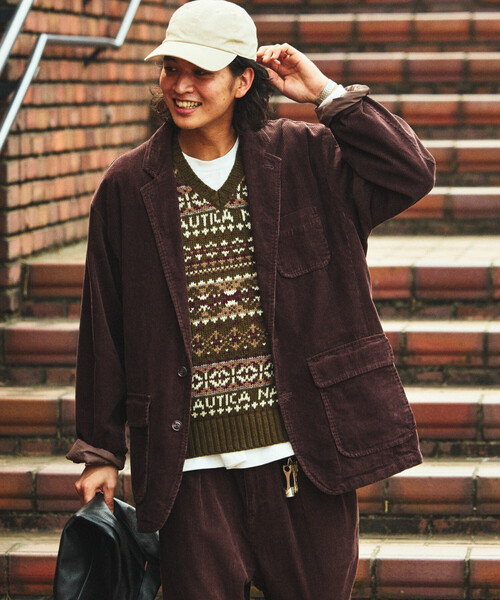 NAUTICA(ノーティカ)の「NAUTICA/ノーティカ ヴィンテージライク コーデュロイシングルジャケット 【セットアップ対応】(テーラードジャケット・メンズ・ブラウン/ブラック/オリーブ・MEDIUM/X-LARGE/LARGE)」の7枚目の写真