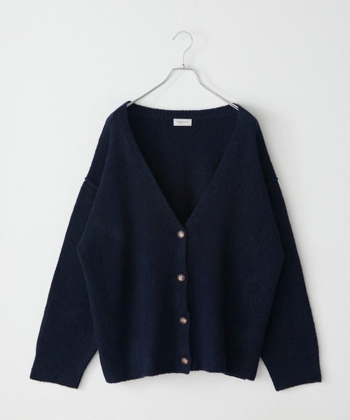 セール】ウォッシャブル オーバーサイズ Vネックニットカーディガン