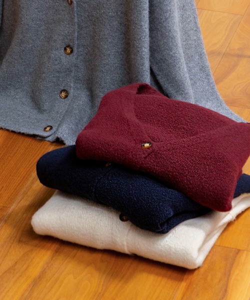 THE CRAFT CREW PRODUCTS(ザクラフトクループロダクツ)の「ウォッシャブル オーバーサイズ Vネックニットカーディガン / 静電気防止【THE CRAFT CREW PRODUCTS】(カーディガン/ボレロ・レディース・マスタード/ネイビー/ライトグレー/ワイン系/ブラウン系/ブラック/アイボリー・L/M)」の9枚目の写真