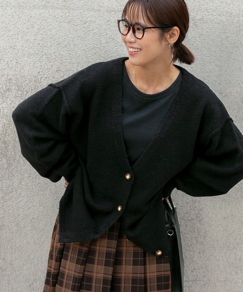 ✨未使用級✨ エイトン 2024年 Vネックカーディガン オーバーサイズ 洗える ウォッシャブル オーバーサイズ Vネックニットカーディガン / 静電気