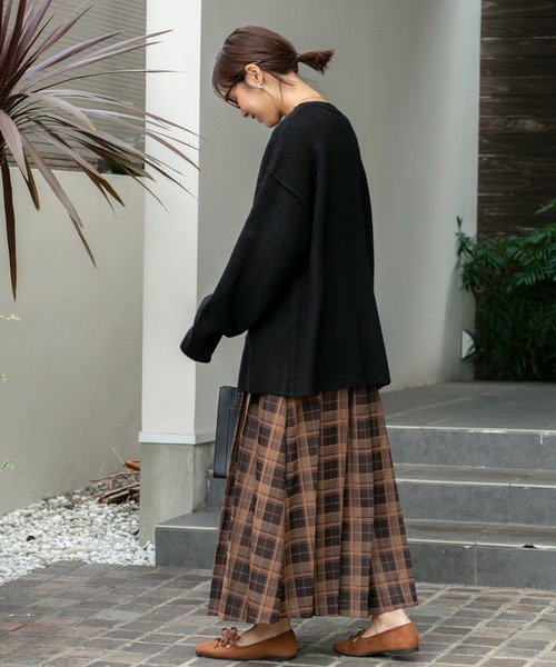 ハンドメイドv ウォッシャブル オーバーサイズ Vネックニットカーディガン