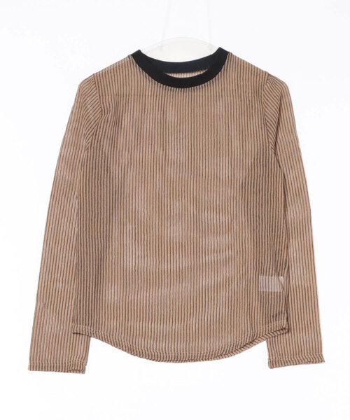 STYLEBLOCK（スタイルブロック）の「コードメッシュロンT（Tシャツ/カットソー・レディース・ブラック/ブラウン/ベージュ・M）」の5枚目の写真