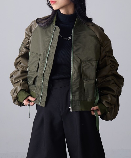 Daini ダイニ MA-1フライトジャケット カーキ フリンジ ボンバー cvtvlist カタリスト ボンバージャケット MA-1 フライト ブルゾン