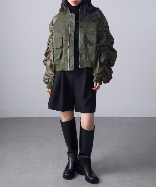 MAGASIN DE MODE Onjna(マガジンデモードオンジェナ )の「【MAGASIN DE MODE Onjna】ボンバーフライトジャケット trc(その他アウター・レディース・ブラック/カーキ/グレー・FREE)」の17枚目の写真