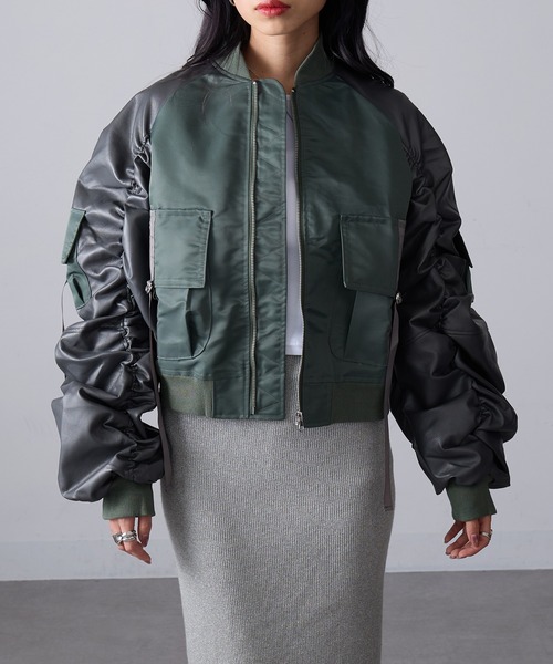 セール】【MAGASIN DE MODE Onjna】ボンバーフライトジャケット trc