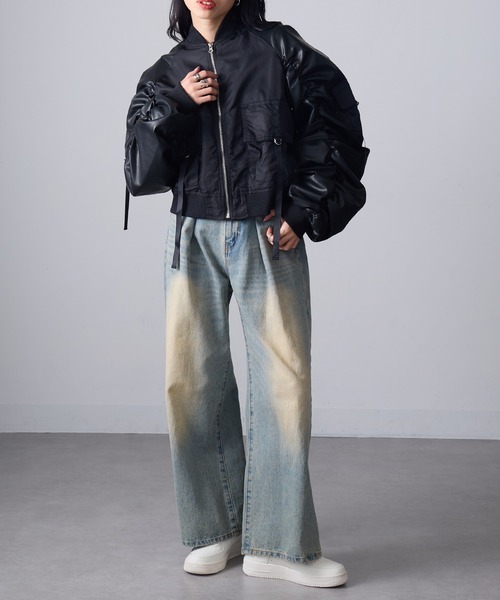 MAGASIN DE MODE Onjna(マガジンデモードオンジェナ )の「【MAGASIN DE MODE Onjna】ボンバーフライトジャケット trc(その他アウター・レディース・ブラック/カーキ/グレー・FREE)」の9枚目の写真