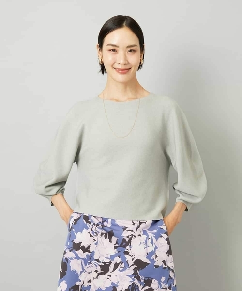MICHEL KLEIN（ミッシェル・クラン）の「ホールガーメント(R)ラメニット（ニット/セーター・レディース・モカ/カリビアンブルー/ライトグレー・38）」の2枚目の写真