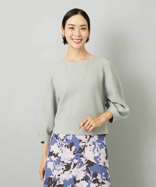 MICHEL KLEIN（ミッシェル・クラン）の「ホールガーメント(R)ラメニット（ニット/セーター・レディース・モカ/カリビアンブルー/ライトグレー・38）」の10枚目の写真